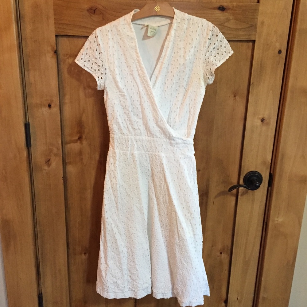White Eyelet Wrap Dress